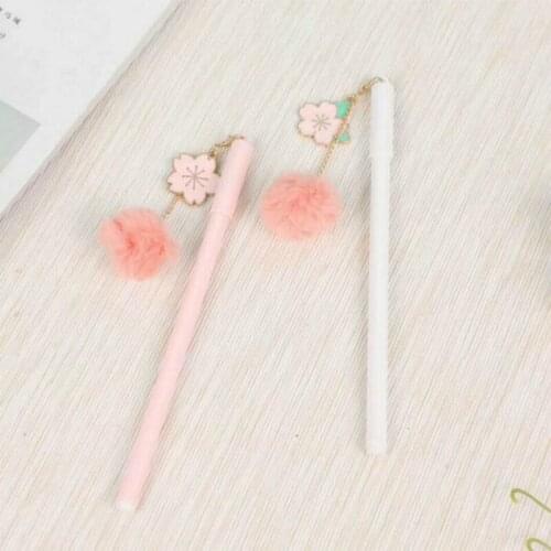 48PCS New Creative Stationery Bobo Peach Pendant Gel Pens Office Accessories
