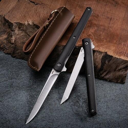 9.0'' Damascus Portable Foldable Knife Camping Survival Fruit Cutter Camping Hunting Tactical Knife Sharp Blade Outdoor EDC Tool