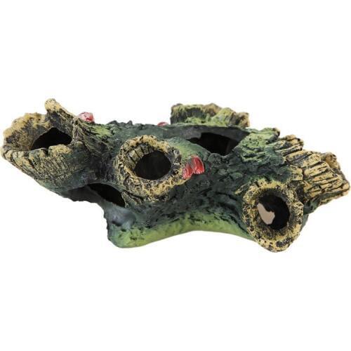 Aquarium Artificial Wood Decoration Fish Tank Decorative Trunk Driftwood Cave Shelter Ornament For Fish Shrimp 12x7x11cm