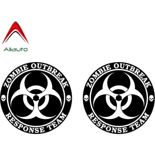 Aliauto 2 X Creative Car Sticker Zombie Outbreak Response Team Decoration Waterproof Reflective Personality Decal PVC,7cm*7cm