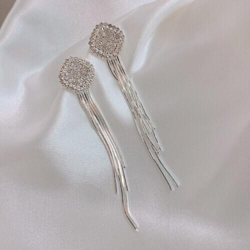 Bohemian Earrings 2020 Fashion New Earrings Wild Net Red Long Tassel Crystal Square Earrings Womens Wholesale Crystal Earrings