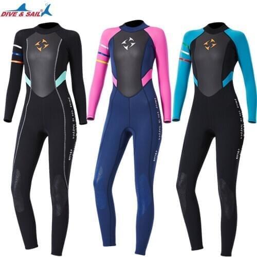 One-piece 3mm Neoprene+Shark Skin Wetsuit Swimsuit Women Bodysuit Wet Suit Keep Warm Surfing Scuba Snorkeling Spearfishing Suit