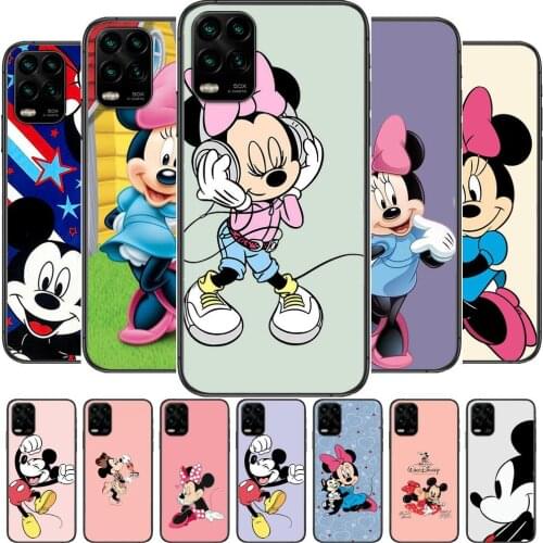 Jump Mickey Minnie Mouse cartoon Phone Case For XiaoMi Redmi Note 11 10 9S 8 7 6 5 A Pro T Y1 Anime Black Cover Silicone Back Pr