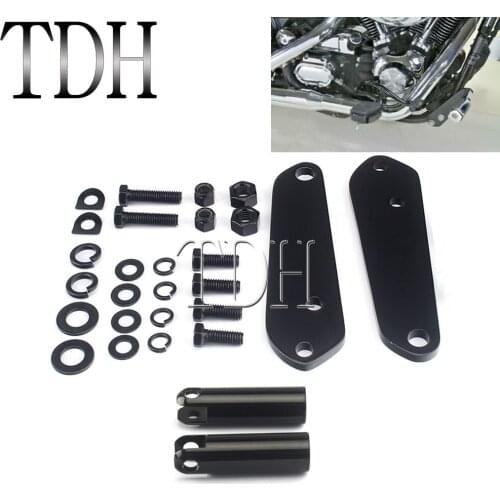 For Harley Dyna Motorcycle Black Front Foot Pegs Footrest Support Bracket Mount Kit 49019-95 FXD FXDB FXDC FXDL FXDX 1991-2017