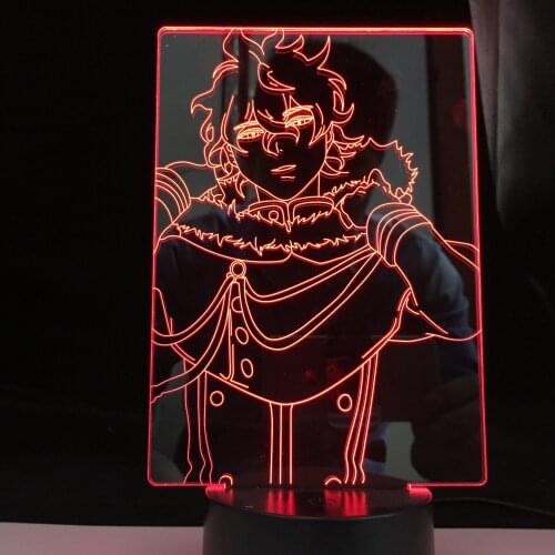 Black Clover Yuno 3d Lamp Anime Light for Kids Child Bedroom Decor Night Light Birthday Gift Manga Gadget Black Clover Lamp