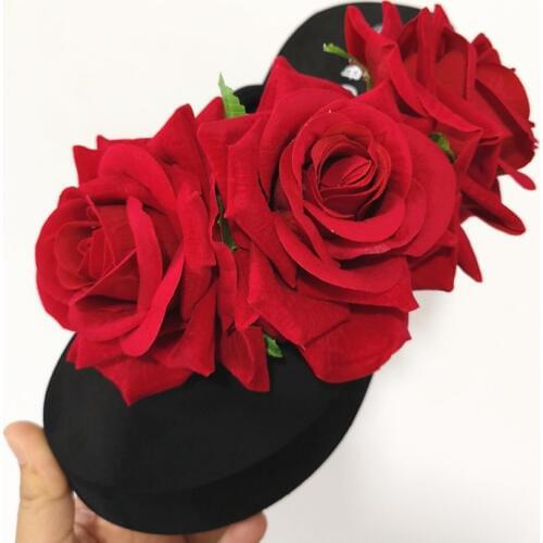 HAHAFLOWER Women Flip Flops Home Beach Summer Non-slip Leisure Slippers Lovers Sandals size big red rose slippers size 35-44