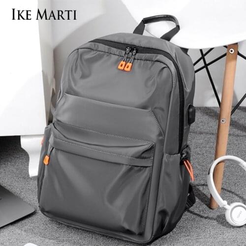IKE MARTI New Casual Male Backpack Mens Large Capacity 15.6 Inch Laptop Backpack Usb Charging Oxford Waterproof Backpack Men