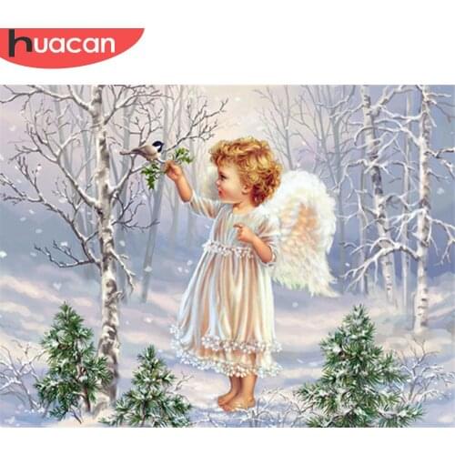 HUACAN 5D DIY Diamond Painting Christmas Anigel Full Square Drill Diamond Embroidery Santa Claus Mosaic Kids Needlework Wall Art