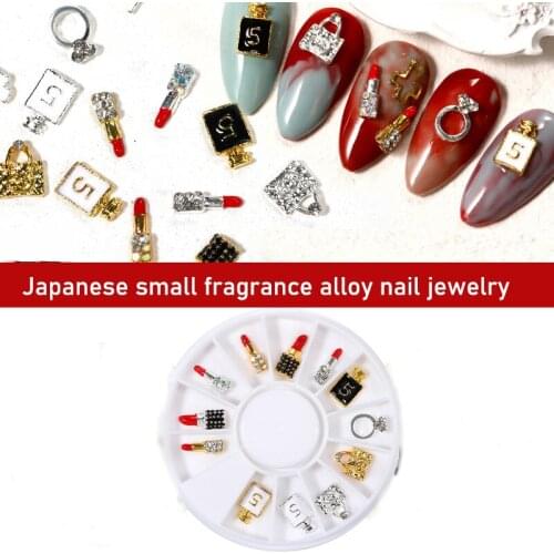 Japanese Style Nail Art Alloy Light Luxury High Quality Big Brand Design Super Flash Rhinestone DIY Nails Decoration Accessories