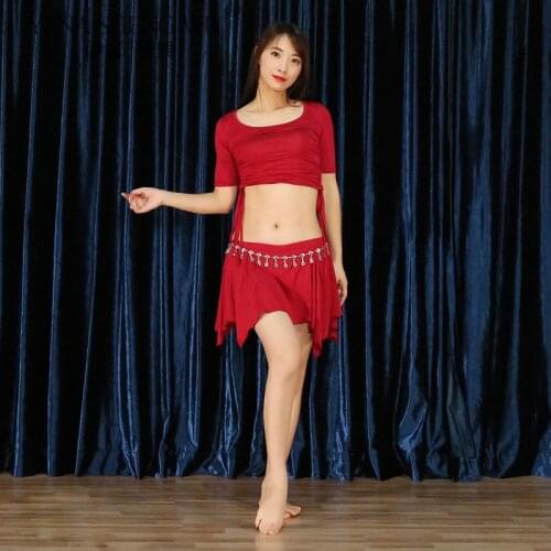 Belly Dance Costume Set Female Adult Sexy Tops Performance Clothes Suit New Profession Practice Clothes Skirt Clothing Summer