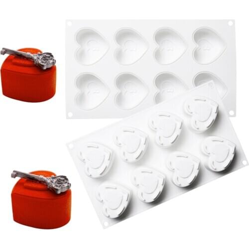 Creative Heart Music Box Shaped DIY Baking Tools Silicone Resin Cake Mold Mousse Molds Chocolate Mould Kitchen Accessories