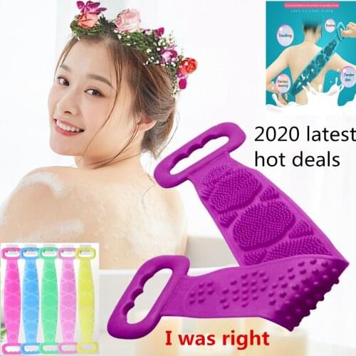 Magic Silicone Brushes Bath Towels Rubbing Back Mud Peeling Body Massage Shower Extended Scrubber Skin Clean Brushes Bathroom