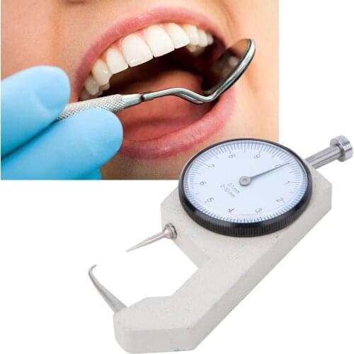 Multifunction 0-10mm Dial Thickness Gauge Curved Tip Tube Caliper Gauge Point Head Thickness Meter Tester Dental Repair Tools