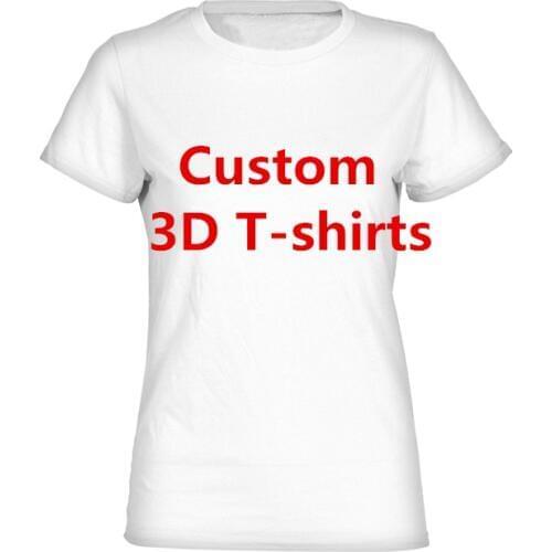 Fashion Custom 3D Print T Shirt Summer Short Sleeve Tees Customer Customize Letters T Shirts Fashion Tops DropShipping