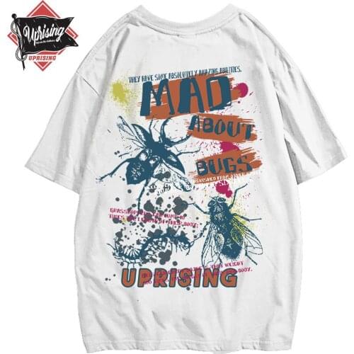 Personalized fashion mens hip-hop T-shirt printing insect clothes T-shirt summer original Harajuku casual neutral T-shirt