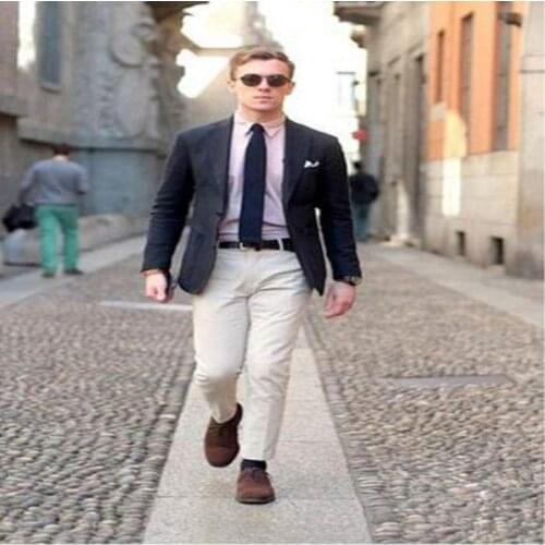 Flow fashion set 2 piece set tailored mens thin section summer groom design wedding dress casual dance tide shirt pants
