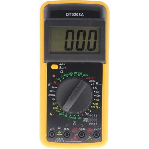 Digital Multimeter DT-9208A Volt Amp Ohm Hz AC/DC Temperature Hertz Tester Meter Ammeter Voltmeter Multimetro Current Tester
