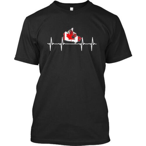 New 2019 Funny Print T Shirt Men Hot Canada In My Heartbeat 32 Stylisches T Shirt Custom