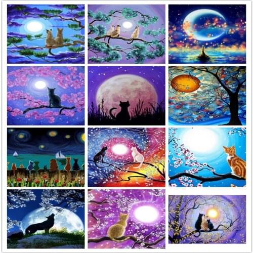 Night cats Cross stitch kits Embroidery needlework sets 11CT christmas man 14CT 16CT 18CT 22CT 25CT 28CT