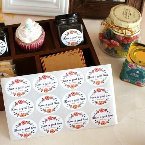 120 pcs Have a good time Flower Design Sticker Labels food Seals Gift stickers for Wedding seals