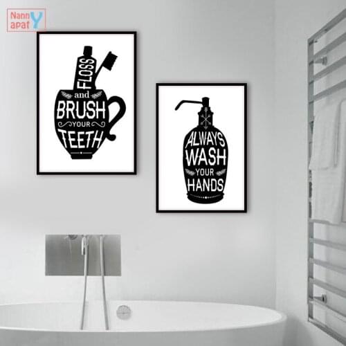 Toilet Quotes Wall Art Canvas Painting Funny Bathroom Posters and Prints Toothbrush Nordic Pictures for Living Room Home Decor