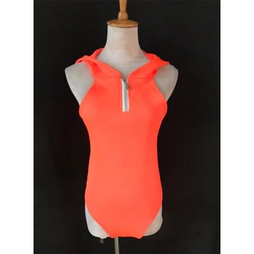 New Nightclub DJ DS Stage Performance Clothes Female GoGo Modern Pole Jazz Dancing Orange Jumpsuit Women Rave One-Piece DWY5889