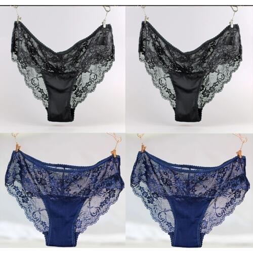 NW81 4PCS/Lot Ladies Underpants Low Waist Woman Briefs Female Slim Breathable panties womens large sizes