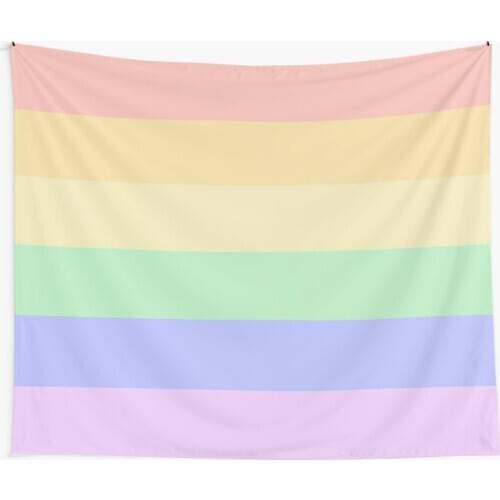 Pastel Pride Flag Tapestry Colorful Wall Hanging Tapestries Dorm Home Carpet Bedroom Decor Blanket Beach Towel Yoga Mat