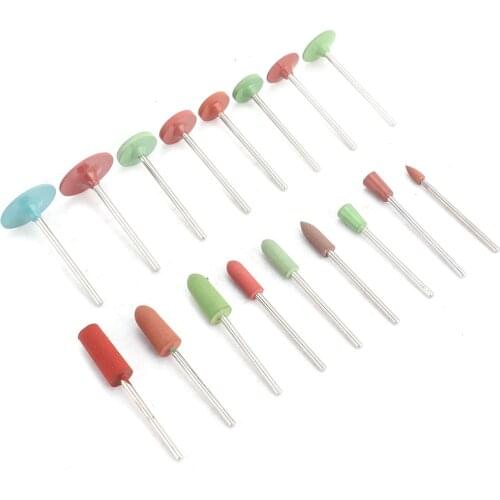 17Pcs/Set Polishing Head Grinding Buffing Wheel JewelerJewelry Making Tool Dental Denture Silicone Rubber Polisher Wheel Head