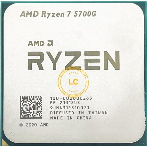 AMD Ryzen 7 5700G R7 5700G 3.8GHz Eight-Core 16-Thread 65W CPU Processor L3=16M 100-000000263 Socket AM4