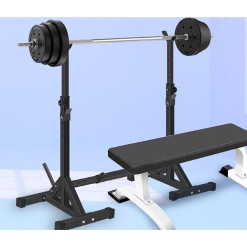 Adjustable bell rack smart telescopic bench press barbell rack weightlifting bed home squat rack fitness equipment