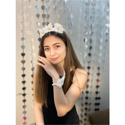 Hand Bridesmaid Flower Crown Bangle Set хна для мехенди henna bride veil welon
