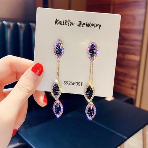 Korean temperament exaggerated personality fashion wild crystal earrings