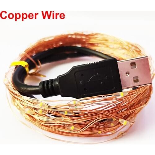 10pcs/lot USB LED String Light Copper wire Garland Fairy light Home Christmas Wedding Party Decoration led string lights