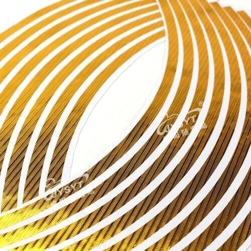 10" 12" 14" 16" 18" Gold Motorcycle Sticker Reflective Pegatinas Moto Strips Wheel Rim Adesivi For Honda Yamaha Suzuki Kawasaki
