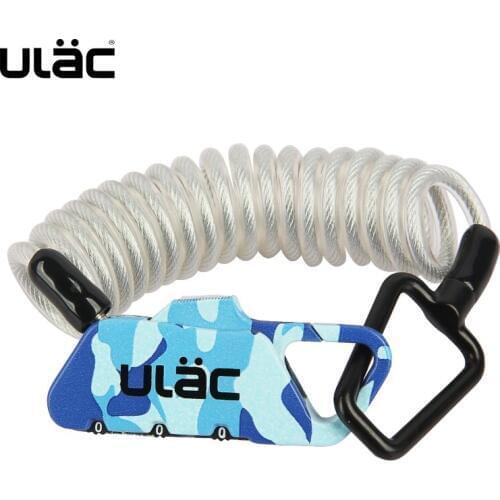 ULAC Mini Bicycle Cable Lock 3 Digits Anti-theft Cycling Helmet Wire Line Lock 1.2m Road Bike Backpack Ultralight Cable Lock