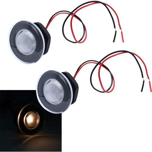 2pcs 12V Outdoor Boat Stair LED Yard Deck Patio Step Decor Lights Warm White
