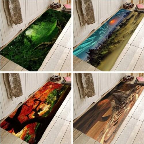 Weltexhome Secnic Mat Landscape Area Rug Hallway Carpets psychedelic Tree Rugs Carpets Doormat For Kitchen Bathroom Anti-Slip