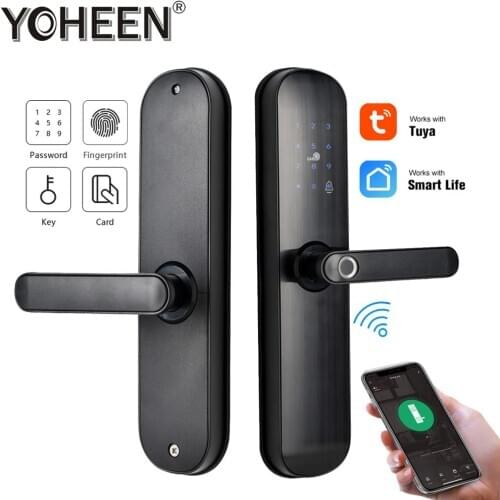 WiFi Smart Door Lock Biometric Fingerprint Passcode Lock with TUYA app