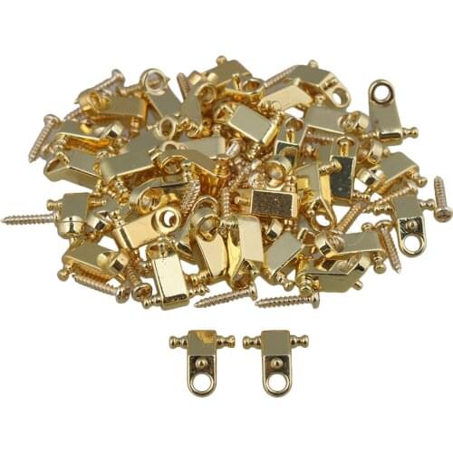 Yibuy 40xString Retainers Roller String Trees Gold w/Screw for Electric Guitar