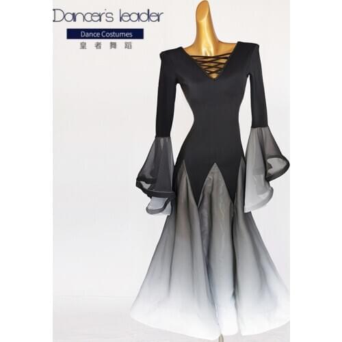 Ballroom Dance Competition Dresses Long Sleeves Round Neck Standard Ballroom Dress For Girls Ballroom Dresses