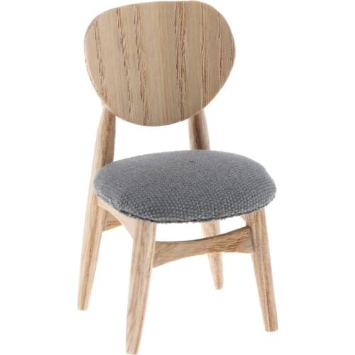 1:12 Dollhouse Miniature Furniture Wooden Modern Upholstered Dining Chair