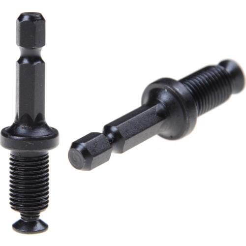 One Piece 1/4 Steel Hex Shank Adapter To 3/8"-24UNF Male Thread Screw For Drill Bit Chuck