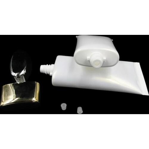 100pcs/lot 50ml oval white empty cosmetic soft tube,wholesael cosmetic empty soft plastic tube, 50ml cream PE tube