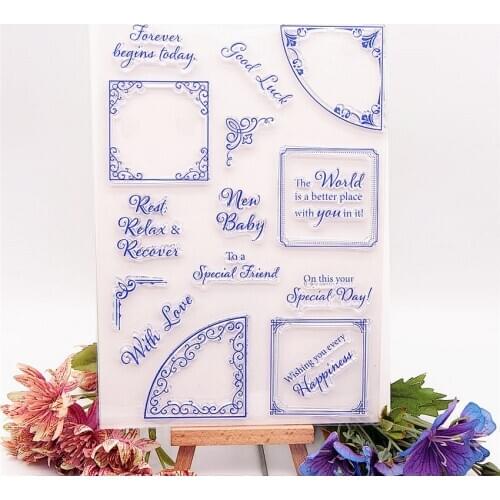 14.5*21CM Hot sale Square frame Clear Stamps / Silicone Seals Roller Stamp for DIY scrapbooking photo album/Card Making