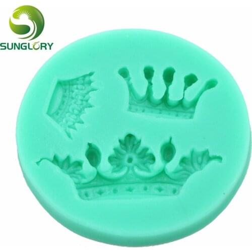 3PCS Crown 3D Silicone Mold For Cake Decorations Sugarcraft Baking Cake Decorating Tools Fondant Silicon Moldes De Silicona