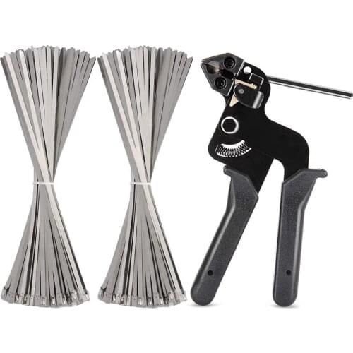 300PCS Stainless Steel Cable Ties and Metal Tie Wrap Tool Zip Tie Tool for 4.6 x 270mm Stainless Steel Cable Ties Tool