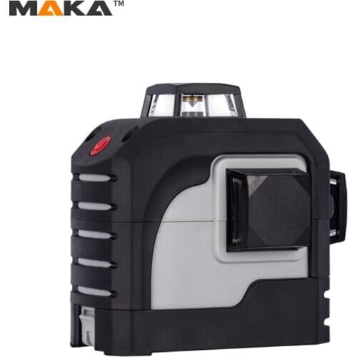 3D Laser Level 12 Line 360 Vertical Horizontal Cross Red Green Laser Beam Line Self-Leveling Measuring Instrument MAKA MK-393P