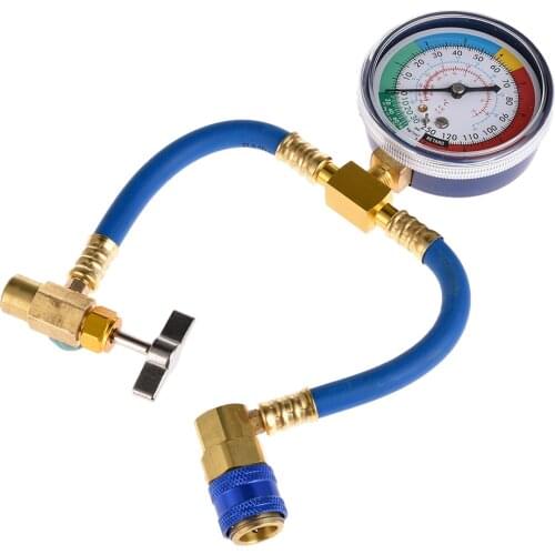 Car AC Air Conditioning R134A Refrigerant Recharge Hose Pressure Gauge Measuring Kit Copper Auto Car Accessories
