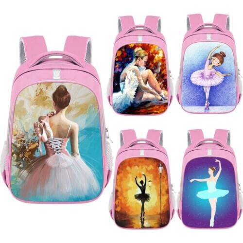 Cartoon Ballet Dancer Print Backpack for Teenager Girls Children School Bags Women Travel Bags Laptop Backpack Kids Schoolbags